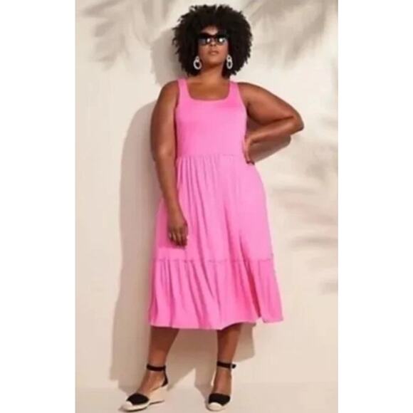 Jason Wu Pink Sleeveless Midi Size Medium Sundress Midi Pockets Scoop Neck - Picture 10 of 10